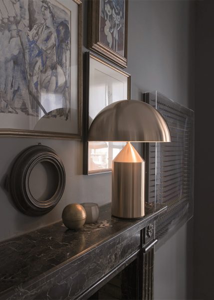 Atollo Gold from Oluce Table Lamps by Vico Magistretti