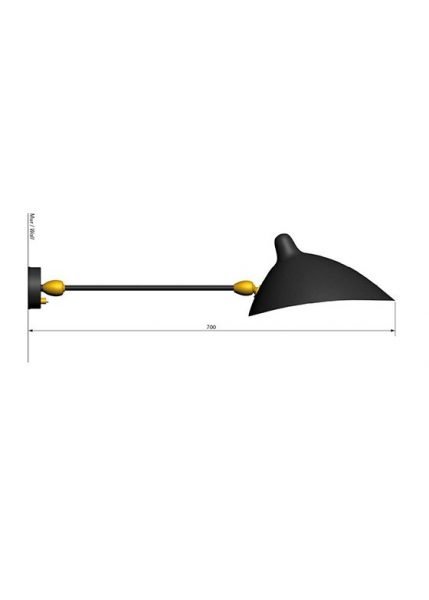 Applique 1 Bras Droit Double Rotules from Serge Mouille Wall Lights and Sconces by Serge Mouille