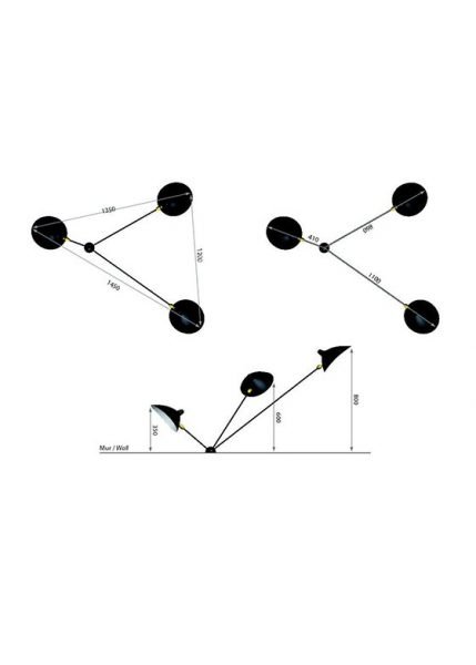 Applique Araignée 3 Bras Fixes from Serge Mouille Wall Lights and Sconces by Serge Mouille