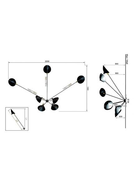 Applique Araignée 7 Bras Fixes from Serge Mouille Wall Lights and Sconces by Serge Mouille