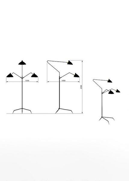 Lampadaire 3 Bras from Serge Mouille Floor Lamps by Serge Mouille