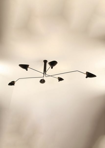 Plafonnier 6 Bras Pivotants from Serge Mouille Pendants and Chandeliers by Serge Mouille