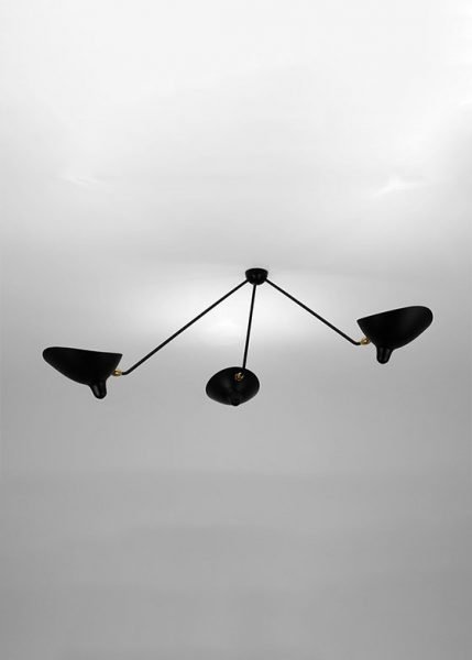 Plafonnier Araignée 3 Bras Fixes from Serge Mouille Pendants and Chandeliers by Serge Mouille