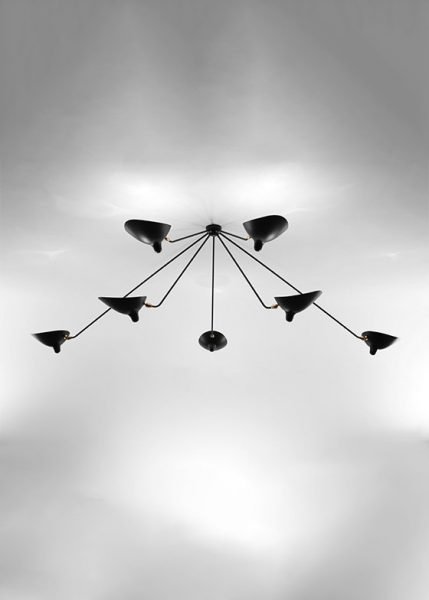 Plafonnier Araignée 7 Bras Fixes from Serge Mouille Pendants and Chandeliers by Serge Mouille