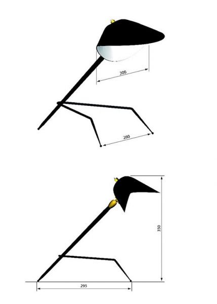 Lampe À Poser Tripode from Serge Mouille Table Lamps by Serge Mouille