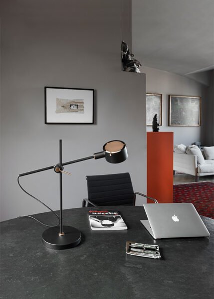 G.O. Table Lamp in black on a desk