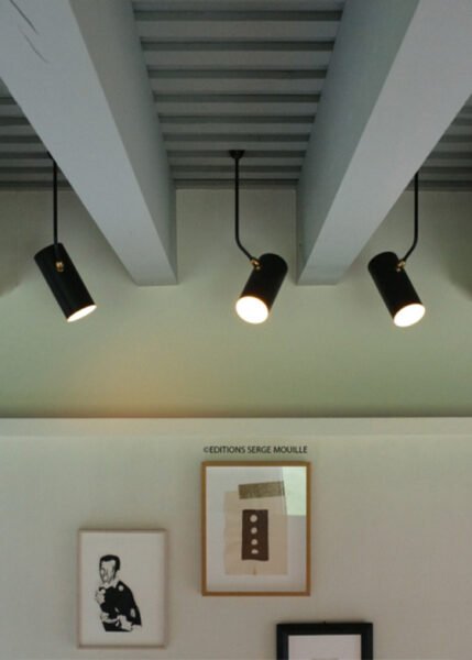 Plafonnier Tuyau Courbe from Serge Mouille Pendants and Chandeliers by Serge Mouille