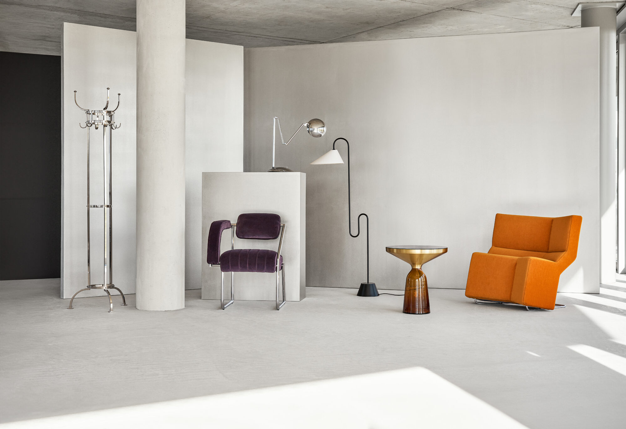 Classicon-nymphenburg-coat-stand-non-conformist-armchair-orbis-desk-lamp-roattino-floor-lamp-bell-side-table-chaos-chair-photo-hassos - rewire Orbis Table Lamp from Classicon Table Lamps by Herbert Schultes