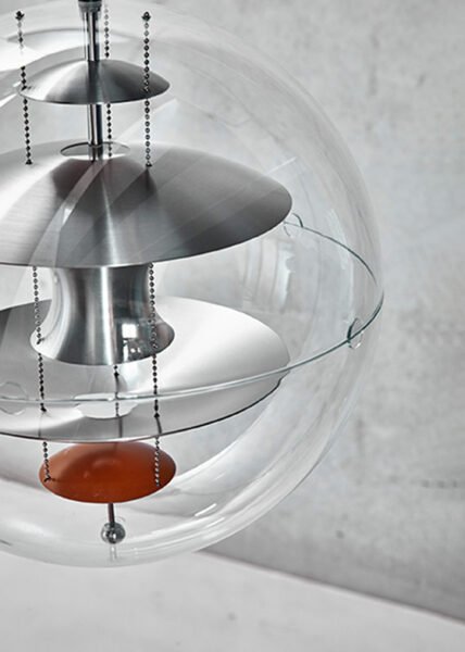 VP Globe Brushed Aluminum from Verpan Pendants and Chandeliers by Verner Panton