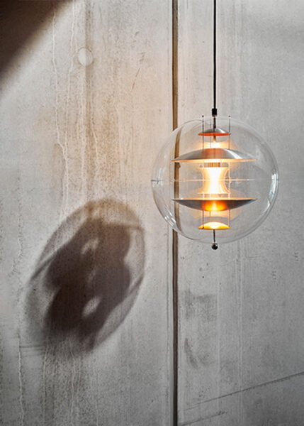 VP Globe Brushed Aluminum from Verpan Pendants and Chandeliers by Verner Panton