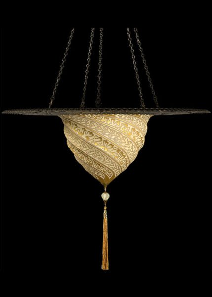 Samarkanda Pendant Glass with Metal Ring from Fortuny Pendants and Chandeliers by Mariano Fortuny