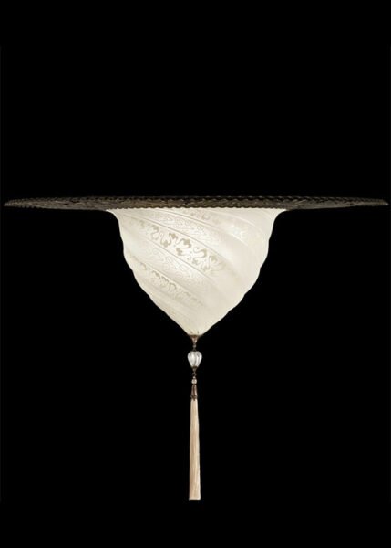 Samarkanda Ceiling Glass with Metal Ring from Fortuny Pendants and Chandeliers by Mariano Fortuny