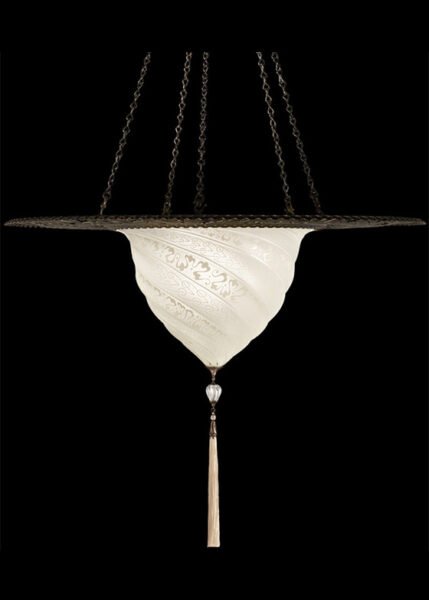Samarkanda Pendant Glass with Metal Ring from Fortuny Pendants and Chandeliers by Mariano Fortuny