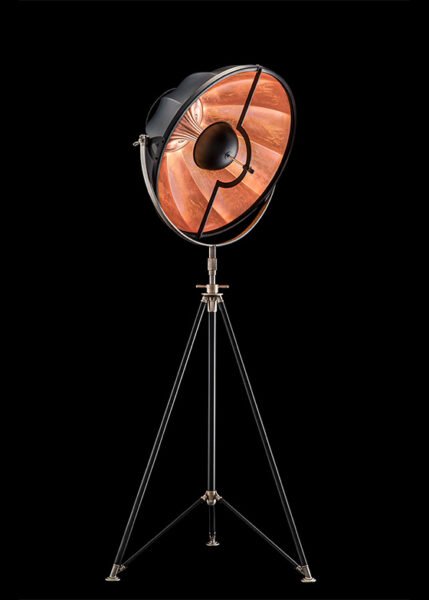 Studio 63 with Black Stand from Fortuny Floor Lamps by Mariano Fortuny