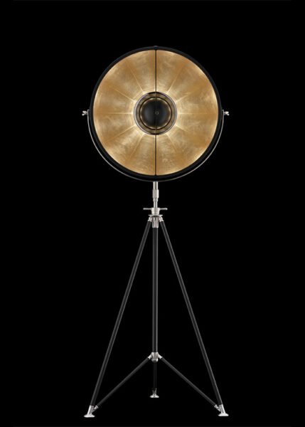 Studio 63 with Black Stand from Fortuny Floor Lamps by Mariano Fortuny