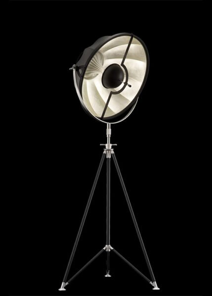 Studio 63 with Black Stand from Fortuny Floor Lamps by Mariano Fortuny