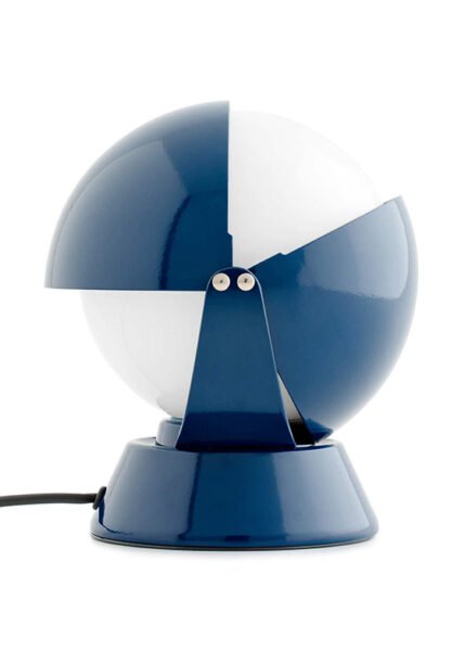 Giovanni Luigi Gorgoni orb metal table lamp in red, blue, white, or yellow. On and off inline switch.