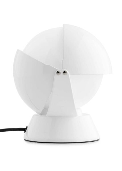 Giovanni Luigi Gorgoni orb metal table lamp in red, blue, white, or yellow. On and off inline switch.