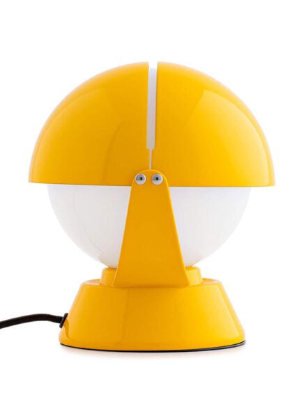 Giovanni Luigi Gorgoni orb metal table lamp in red, blue, white, or yellow. On and off inline switch.