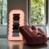 Ultrafragola Mirror and Floor Lamp by Poltronova