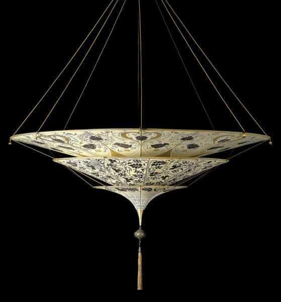 Scheherazade Pendant 3 Tiers from Fortuny Pendants and Chandeliers by Mariano Fortuny