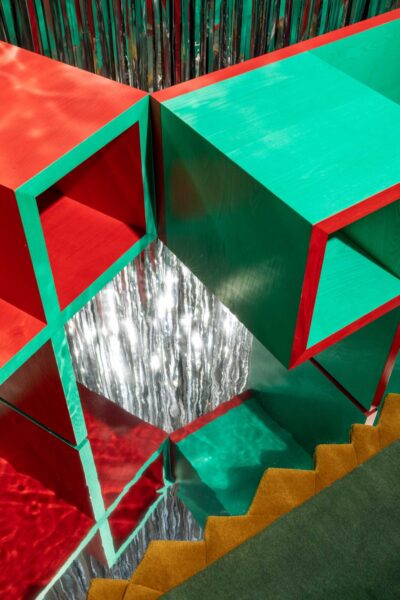 Canton Color Bench by Franco Raggi for Poltranova in Red, Green, Blue, and Orange