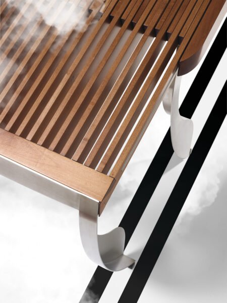 Split Extendable Table by Ron Arad in Steel and Wood