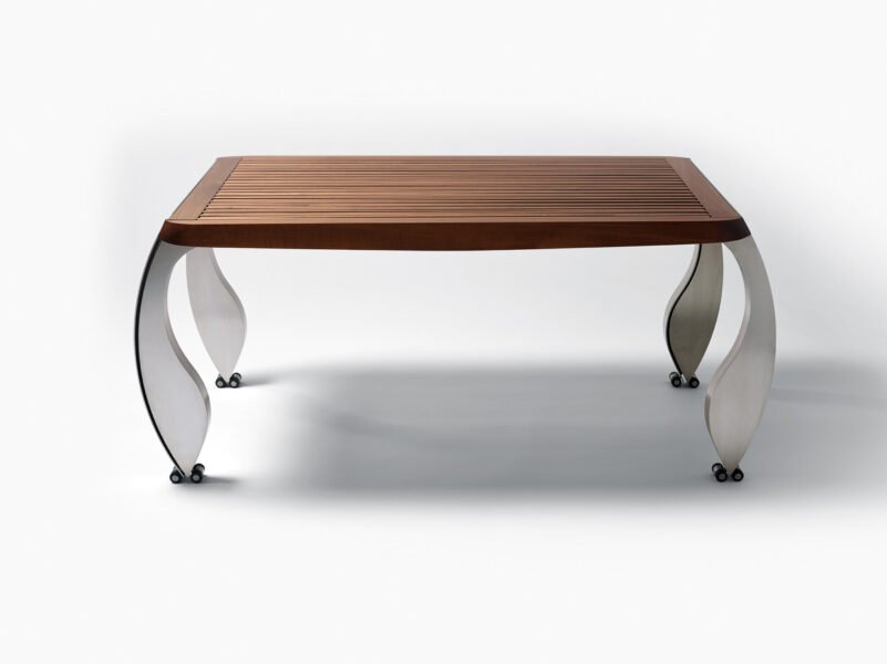 Split Extendable Table by Ron Arad in Steel and Wood