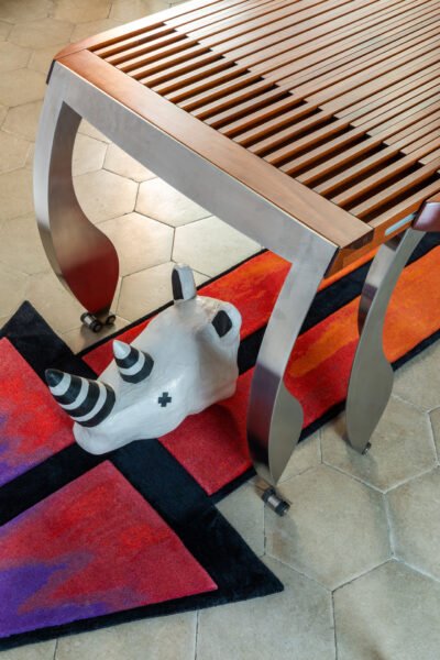 Split Extendable Table by Ron Arad in Steel and Wood