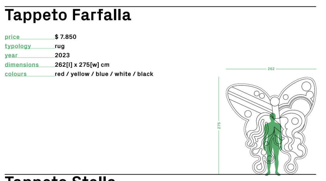 Tappeto Farfalla Rug from Poltronova Rugs by Archizoom Associati
