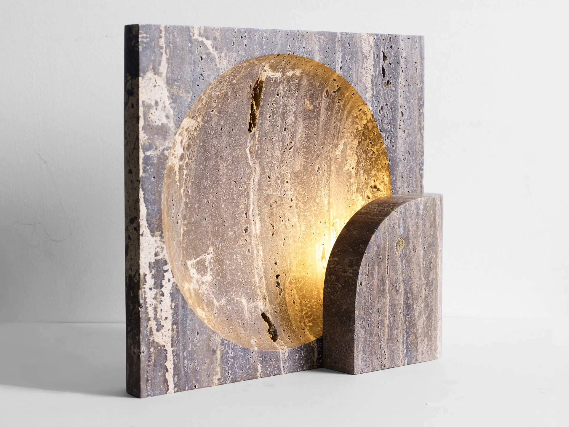 Shw_blocksconce_blacktrav_2 | rewire Block Sconce from Studio Henry Wilson Table Lamps by Henry Wilson