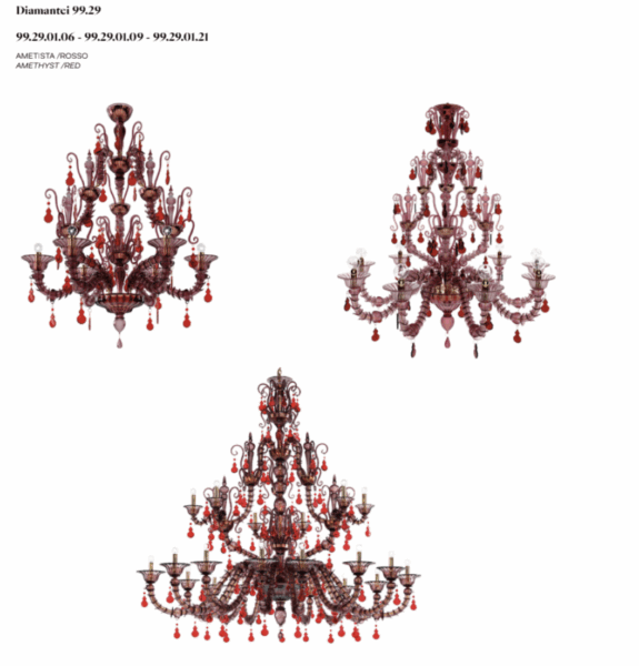 Diamantei Chandelier from Venini Pendants and Chandeliers by Venini