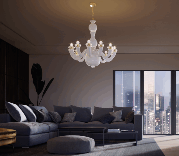Gio Ponti Chandelier from Venini Pendants and Chandeliers by Gio Ponti