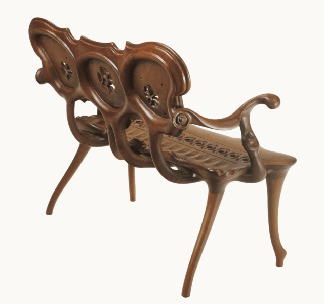 Calvet Bench from BD Barcelona Benches + Stools by Antoni Gaudí