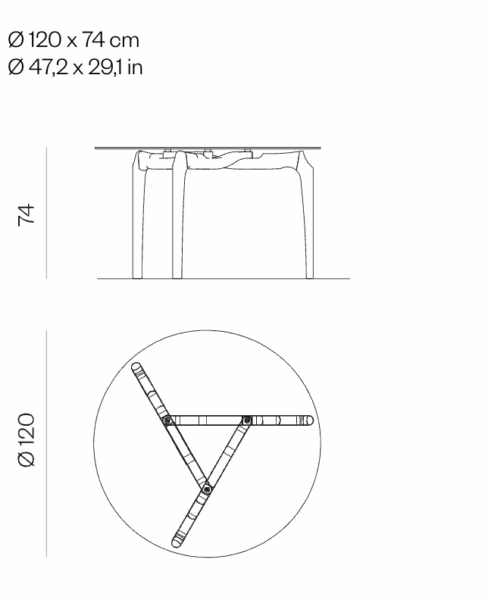 Carlina Dining Table Round from BD Barcelona Dining Tables by Oscar Tusquets