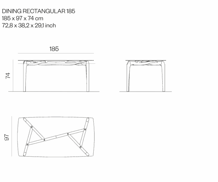 Carlina Dining Table Recanglular from BD Barcelona Dining Tables by Oscar Tusquets