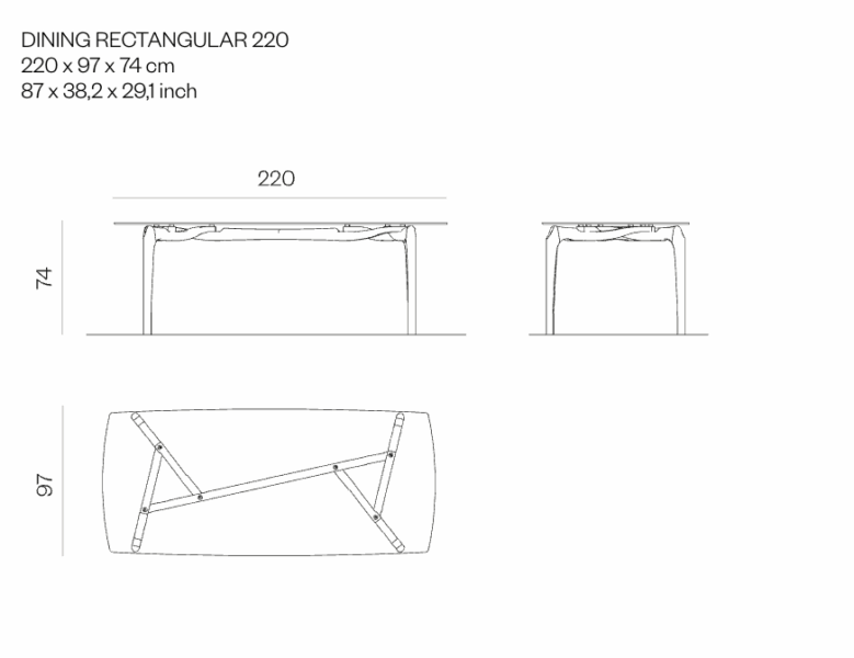 Carlina Dining Table Recanglular from BD Barcelona Dining Tables by Oscar Tusquets