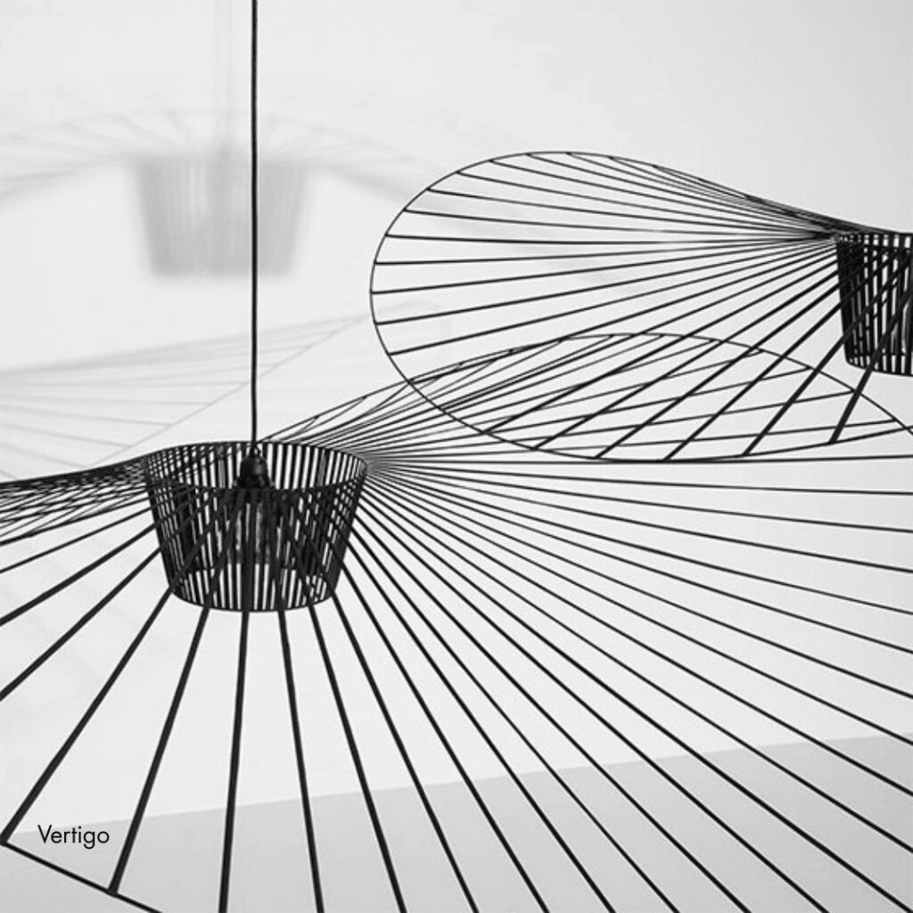 Vertigo - rewire detail of vertigo lamp, a graphic hat shape