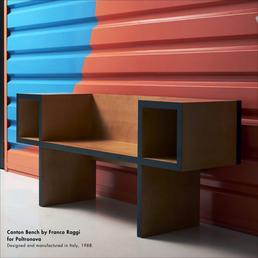 Canton Bench by Franco Raggi for Poltranova. Designed and manufactured in Italy, 1988.