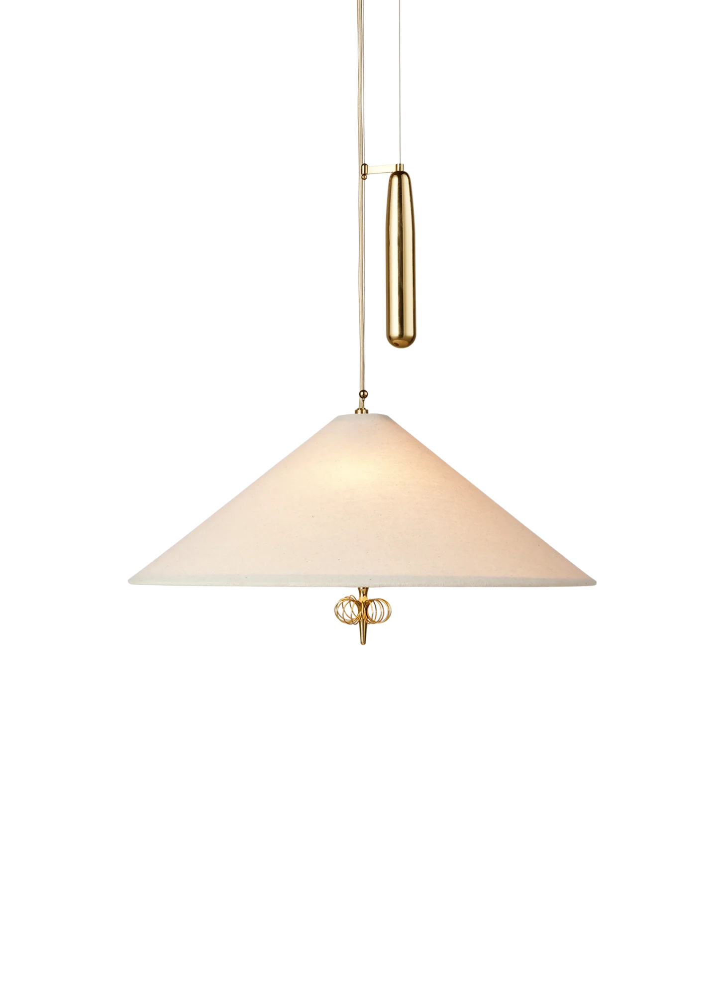 10118961_frt4_a1967+pendant_60_canvas_counter+weight | rewire A1967 Pendant from Gubi Pendants & Chandeliers by Paavo Tynell