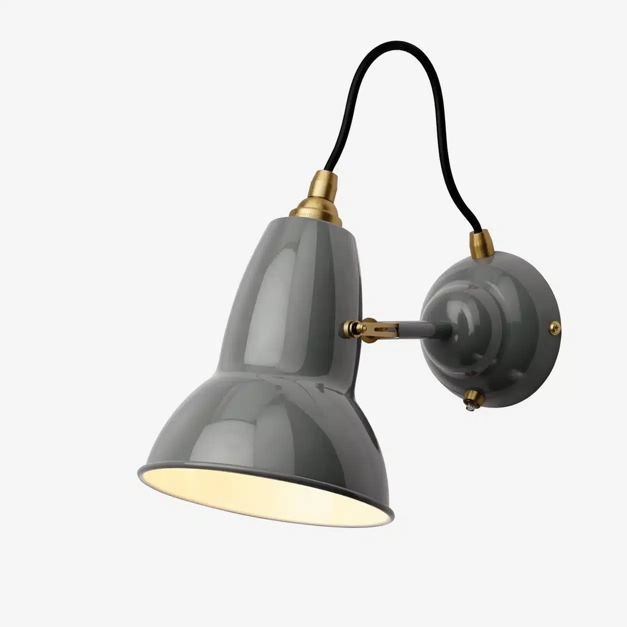 Brass-1227-wall-light-elephant-grey-2jpg | rewire Original 1227 Brass Wall Light by George Carwardine for Angelpoise